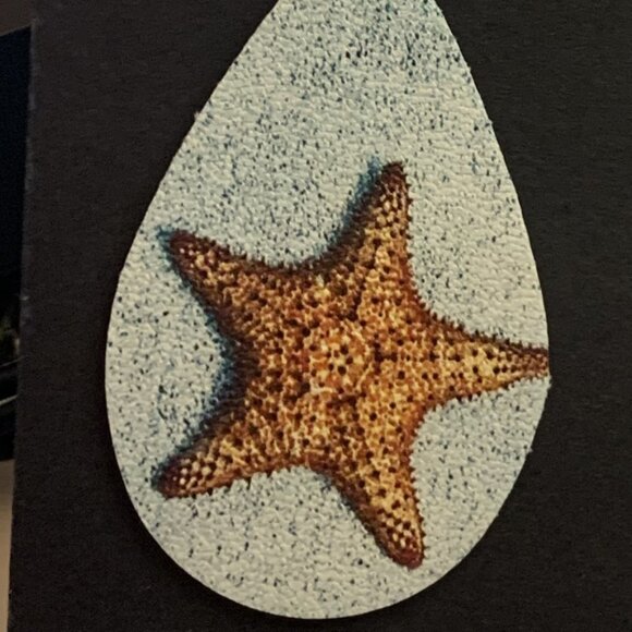 Turquoise Earring, Starfish Earring, Beach Earring, Gift Idea, Nautical Earring - Picture 1 of 7